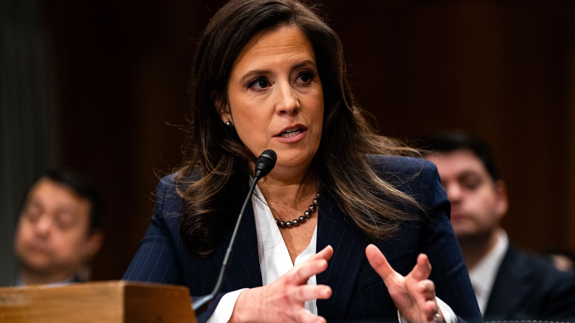 Representative Elise Stefanik speaking at a hearing