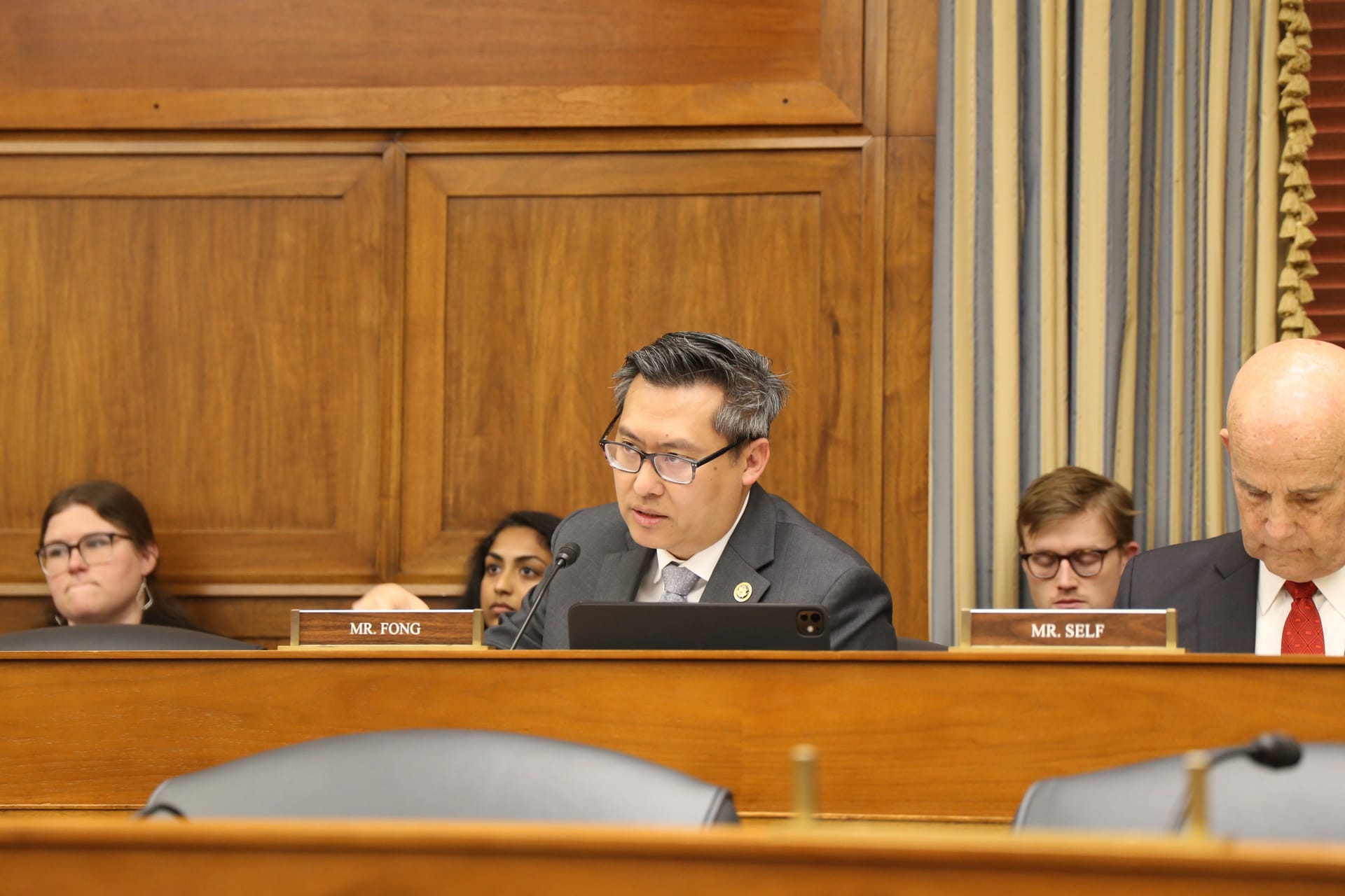 Rep. Vince Fong speaks at a House Transportation and Infrastructure Committee hearing