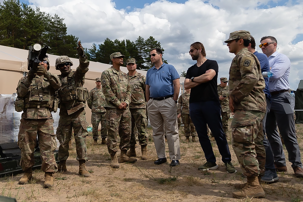 The author with U.S. Army soldiers